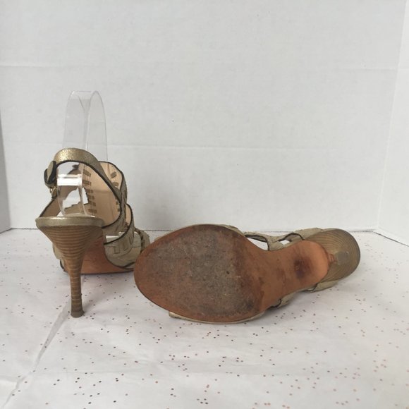 Coach Gold Caged Ankle Strap Sandal - 8.5 M EUC! - Picture 6 of 8
